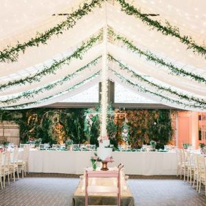 Rent Transparent Marquee Tent Penang Malaysia with Mix Leaf Vine Tent Ceiling Decor Penang Rental