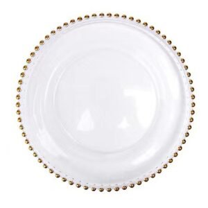 Gold Transparent 21cm Glass Plate