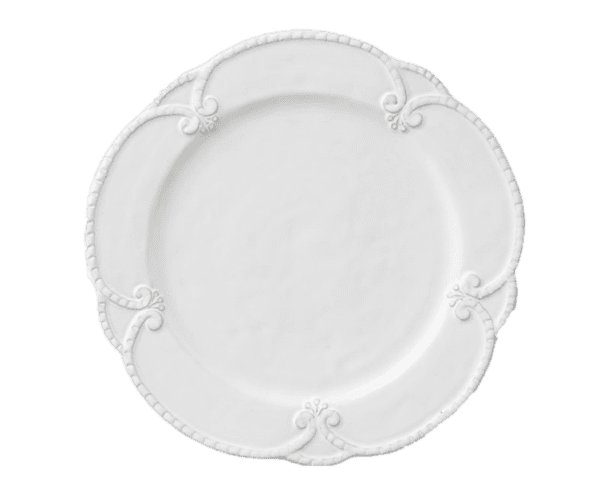 White 3D Emboss 26.5cm Porcelain Plate