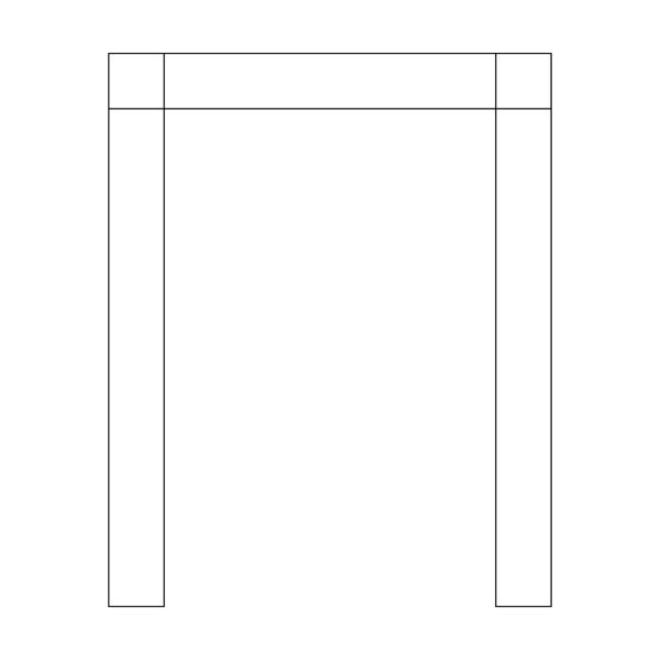 2D White Rectangle Frame