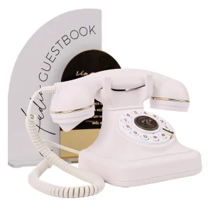 White Audio Guestbook Phone Bar