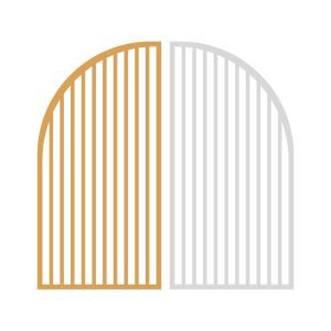 Striped Gold Arch Gate Left