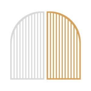 Striped Gold Arch Gate Right