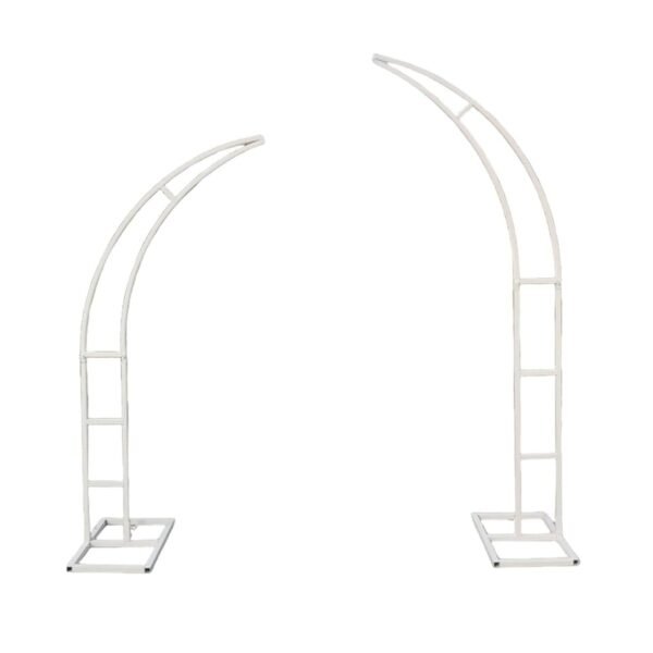 White Curved Arch Metal Decor Rent Penang Malaysia Floral Support