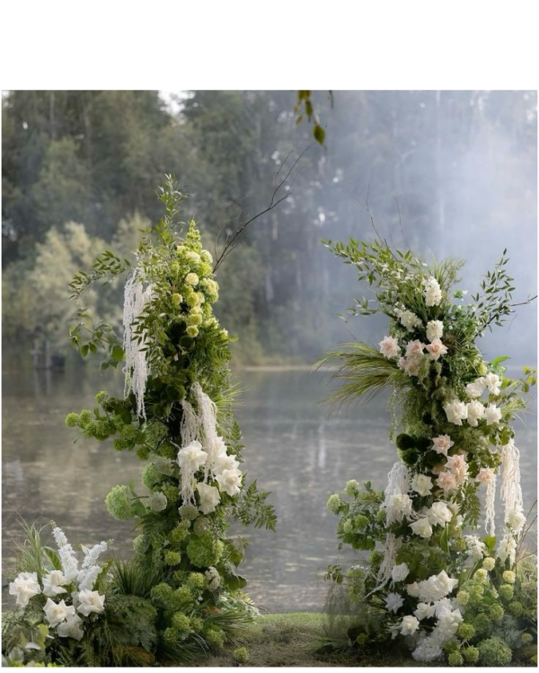 C-Frame Curved Rattan Floral Arch - Image 2