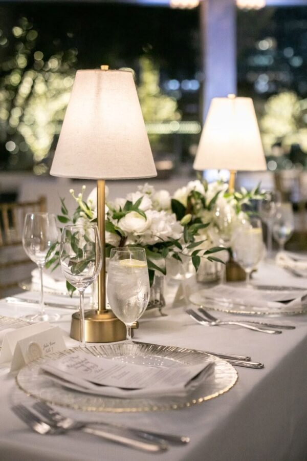 Gold Table Lamp Linen - Image 4