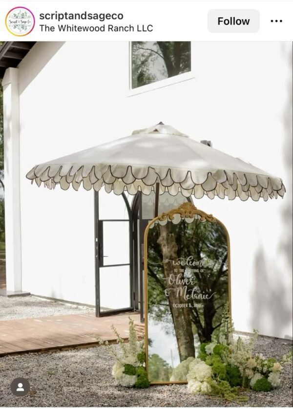 Black Scalloped Umbrella - Image 5