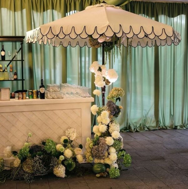 Black Scalloped Umbrella - Image 3