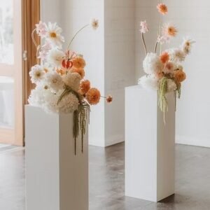 White Wood Pedestal Stand High (Square)