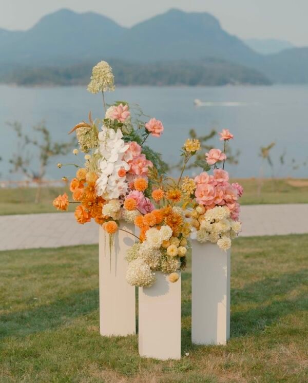 White Wood Pedestal Stand High (Square)