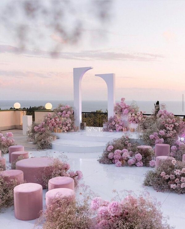 Rent PU Leather Pink Stool Penang Malaysia