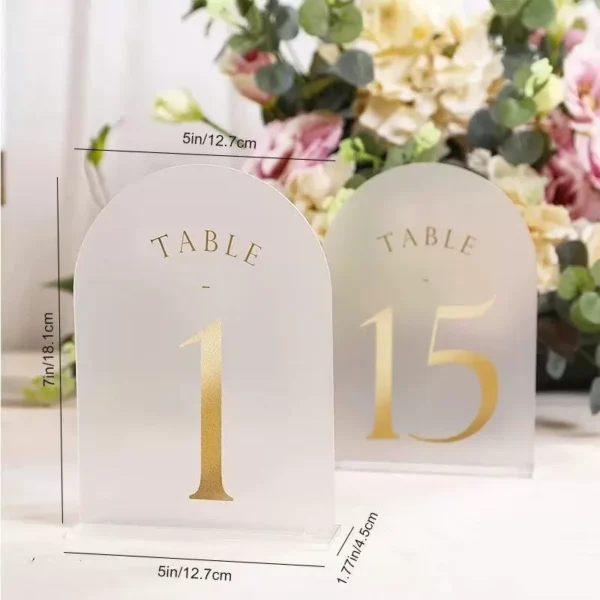 Rent Table Numbers Transparent Gold Acrylic Penang Measurement