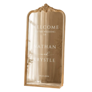 Royal Gold Wedding Welcome Mirror Sign Penang